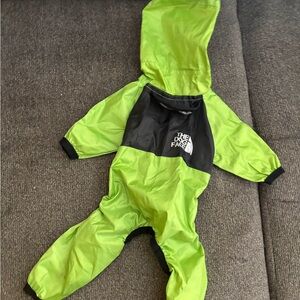 The North Face Neon Green and Black Hooded Jumpsuit